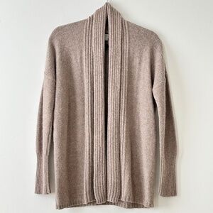 Ann Taylor LOFT Beige Shawl Collar Open Cardigan